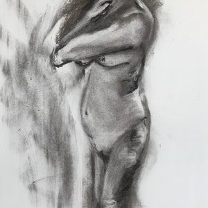 Seitenansicht 4 | 14x17 | Abenteuer Kunstwerk | Figurenzeichnungen | NY Art | Brooklyn | Person Zeichnung | Hauskunst | Geburtstagskunst | Kunst Geschenk