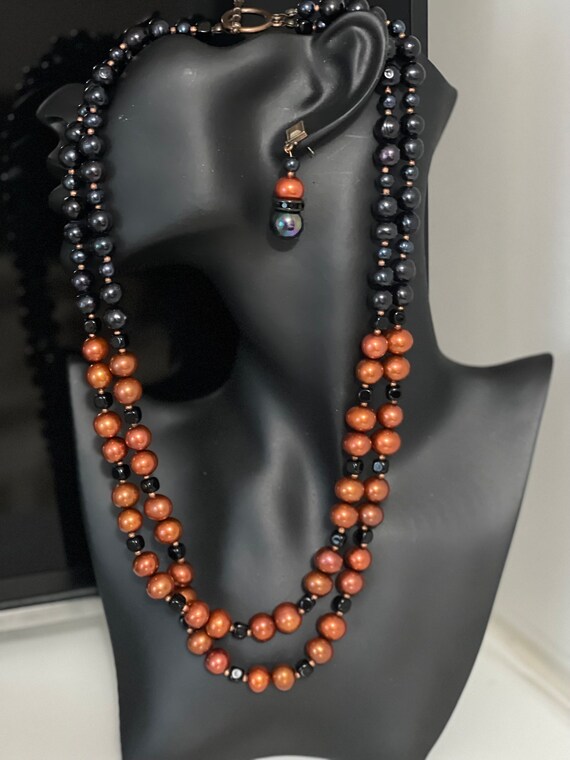 Rusty pearl necklace discount