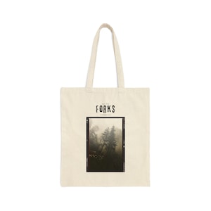 Forks Tote Bag | Twilight, Twilight Tote, Vampire and Werewolves, TVD, Autumn Tote, Dark Academia, Bookish Tote, Bookish Merch