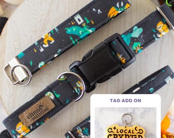 Local Cryptid | Halloween Dog Collar, Bigfoot Cat Collar, Loch Ness Monster Breakaway Cat Collar, Mothman Martingale Dog Collar, Dog Tag