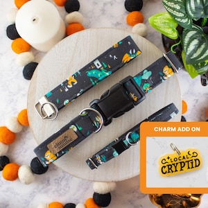 Local Cryptid | Halloween Dog Collar, Bigfoot Cat Collar, Loch Ness Monster Breakaway Cat Collar, Mothman Martingale Dog Collar, Dog Charm