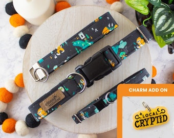 Local Cryptid | Halloween Dog Collar, Bigfoot Cat Collar, Loch Ness Monster Breakaway Cat Collar, Mothman Martingale Dog Collar, Dog Charm