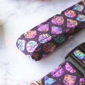 Dungeons and Doggos | D&D Dice Dog Collar, Tabletop RPG Breakaway Cat Collar, Nerdy Boy Dog Collar, D20 Gamer Gift, Key Fob Wristlet image 2