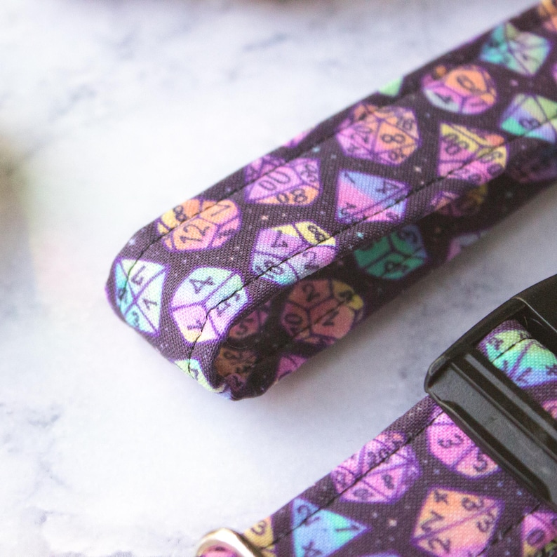 Dungeons and Doggos | D&D Dice Dog Collar, Tabletop RPG Breakaway Cat Collar, Nerdy Boy Dog Collar, D20 Gamer Gift, Key Fob Wristlet image 2