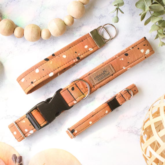 Mocha Chip | Brown Boy Dog Collar, Neutral Speckled Cat Collar, Boho Earth Tones Pet Accessory, Dog and Cat Mom Gift, Match Your Pet