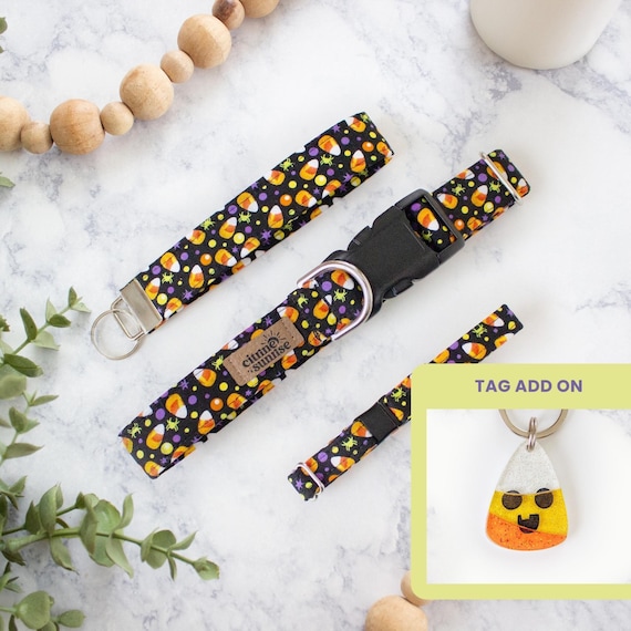 Candy Corny | Halloween Dog Collar, Spooky Cat Collar, Breakaway Cat Collar, Custom Martingale Collar, Matching Dog and Cat Fall Collars