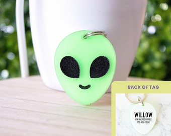 Get in Loser | Alien Pet ID Tag, Extraterrestrial E.T. Custom Cat and Dog Acrylic Tag, Personalized Name Tag, Queer Owned Business