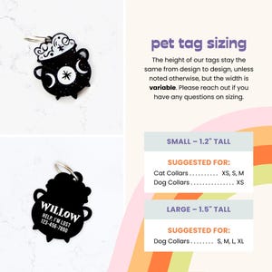 Luna | Moon Phase Dog Collar, Halloween Cat Collar, Witch Breakaway Cat Collar, Custom Martingale Dog Collar, Key Fob, Cauldron Dog Charm image 3