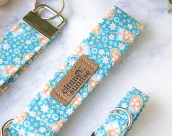 Fun Little Drink | Iced Coffee Dog Collar, Spring Floral Breakaway Cat Collar, Pup Cup Puppuccino Addict Dog Gift, Coffee Lover Keychain