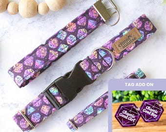 Dungeons and Doggos | D&D Dice Dog Collar, Tabletop RPG Breakaway Cat Collar, Nerdy Boy Dog Collar, D20 Gamer Gift, Key Fob Wristlet