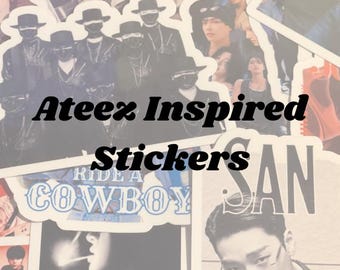 Ateez inspirierte Kpop Aufkleber: Wasserdichter Laptop, Handyhülle, Wasserflasche Aufkleber