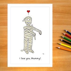 Je t'aime, maman ! Carte de voeux (momie égyptienne)