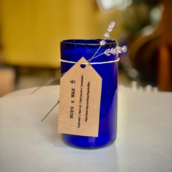 Up-Cycled Wine Bottle Candle: The Lavender Collection