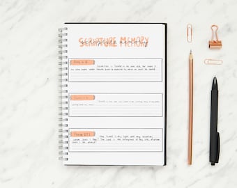 Verses of the Week Scripture Memory, Verse Memorization Journal, Bible Study, Bible Verse Memory, Bible Study Tools, Bible Memory Tool