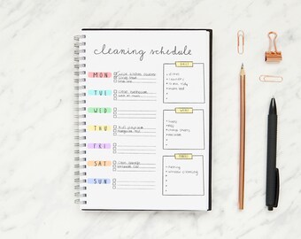 Reinigingsschema, schoonmaakchecklist, maandelijkse schoonmaakgids, wekelijkse schoonmaakschema, klusjeslijst, schoonmaakschema, dagelijkse schoonmaakgids