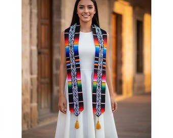 Estola de graduación de sarape bordado / Faja charra mexicana