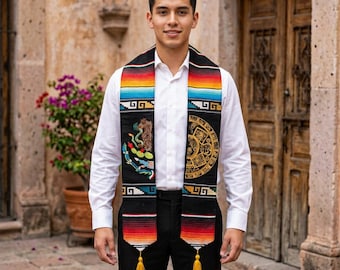 Estola de graduación de sarape mexicano bordado – Clase artesanal de Oaxaca 2026