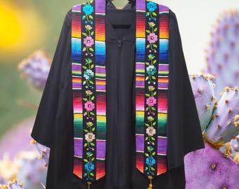 Faja De Estola De Graduación Con Sarape Bordada - Estola Bordada de Graduacion