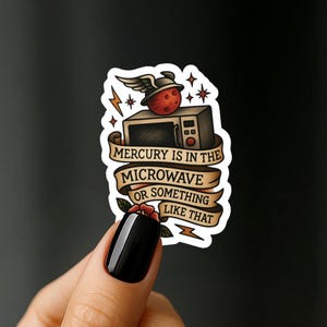 Funny Mercury Retrograde Vinyl Sticker: Astrology Laptop Decal