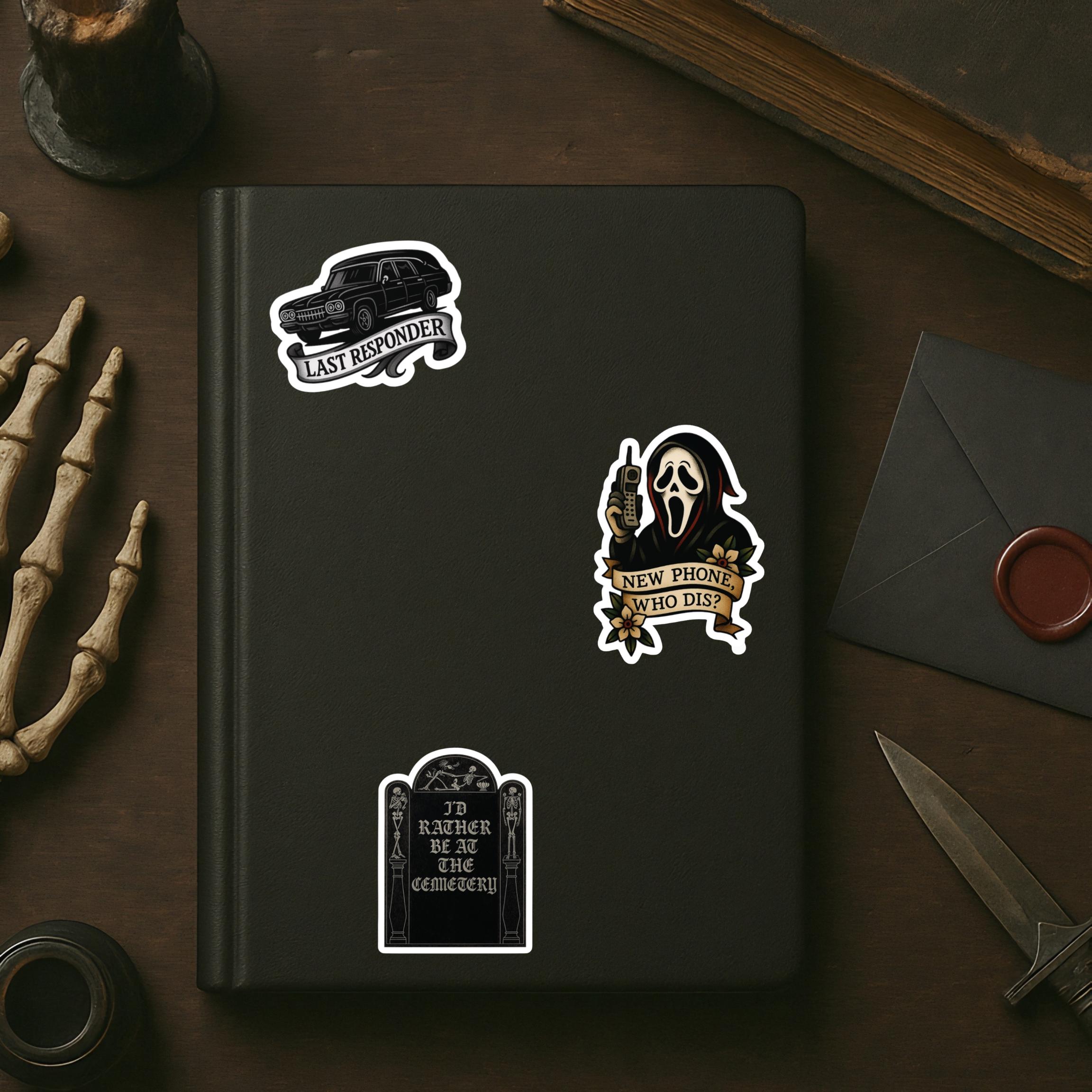Gothic Cemetery Tombstone Vinyl Sticker: Spooky Laptop Decal - Etsy