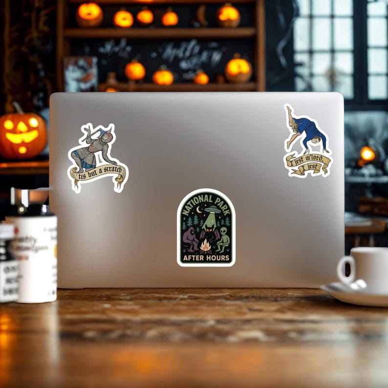 Cryptid & UFO Vinyl Stickers: Bigfoot, Mothman, Aliens - Retro Camping image 4