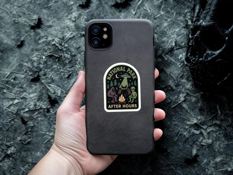 Cryptid & UFO Vinyl Stickers: Bigfoot, Mothman, Aliens - Retro Camping image 3