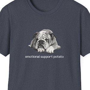 Emotional Support Potato Bulldog T-Shirt image 1