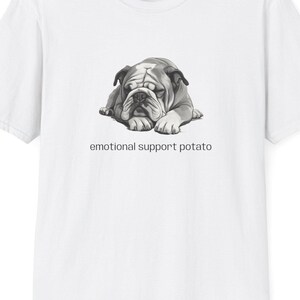 Emotional Support Potato Bulldog T-Shirt image 3