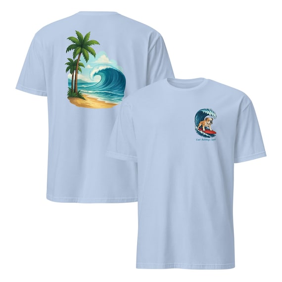 Bulldog Surfing Wave T-Shirt – Unisex Cotton Tee