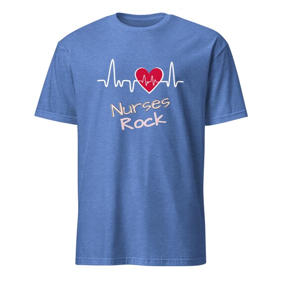Nurses Rock Heartline - Short-Sleeve Unisex T-Shirt
