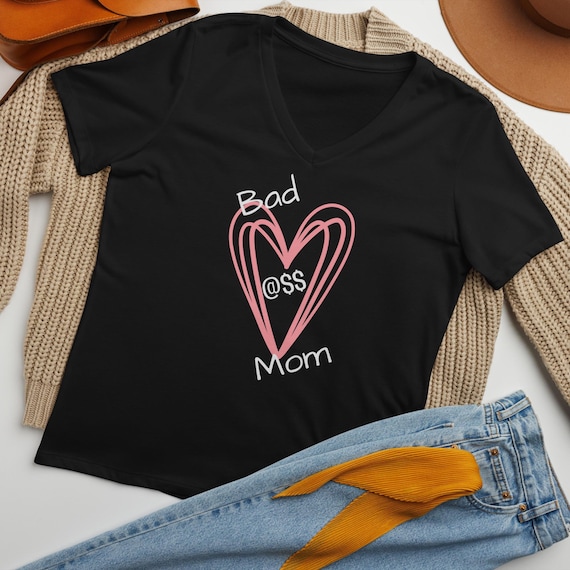 Bad @ss Mom Heart Shirt