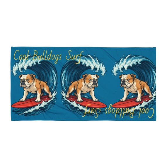 Bulldogs Surf Beach Towel: All-Over Sublimation Print