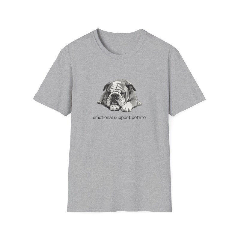Emotional Support Potato Bulldog T-Shirt image 4