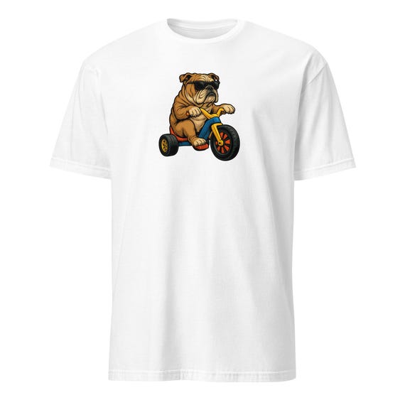 Bulldog on a BigWheel - Short-Sleeve Unisex T-Shirt