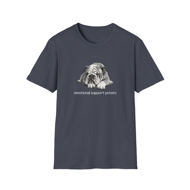Emotional Support Potato Bulldog T-Shirt image 1