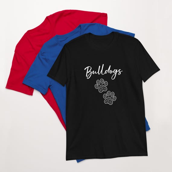 Bulldogs T-Shirt with Paw Prints  unisex shirt
