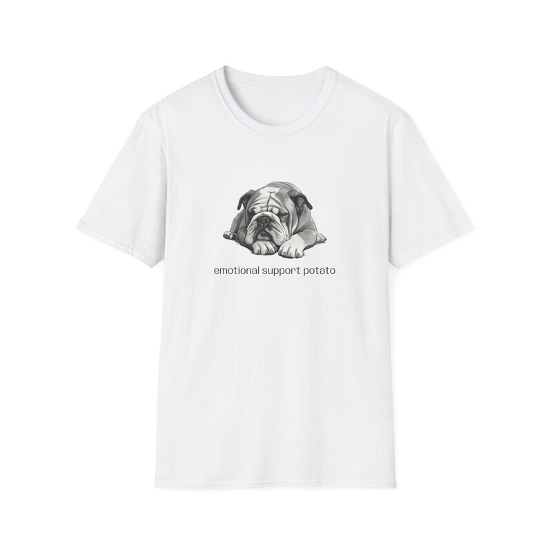 Emotional Support Potato Bulldog T-Shirt image 3