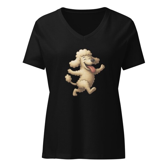 Happy Poodle - Women’s relaxed v-neck t-shirt