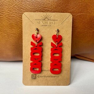 Valentines Earrings | Heart Earrings | XOXO Earrings | Valentine’s Day Earrings | Dangle Earrings | Valentines Gift