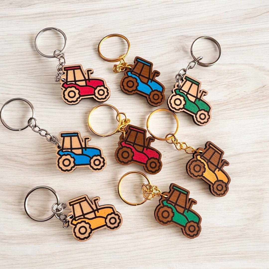 Personalized Wood Tractor Keychain – Rustic Farm Gift - Etsy