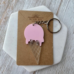 Eiszapfen Schlüsselanhänger | EisCreme Acryl Charm | Sommerzeit Schlüsselanhänger