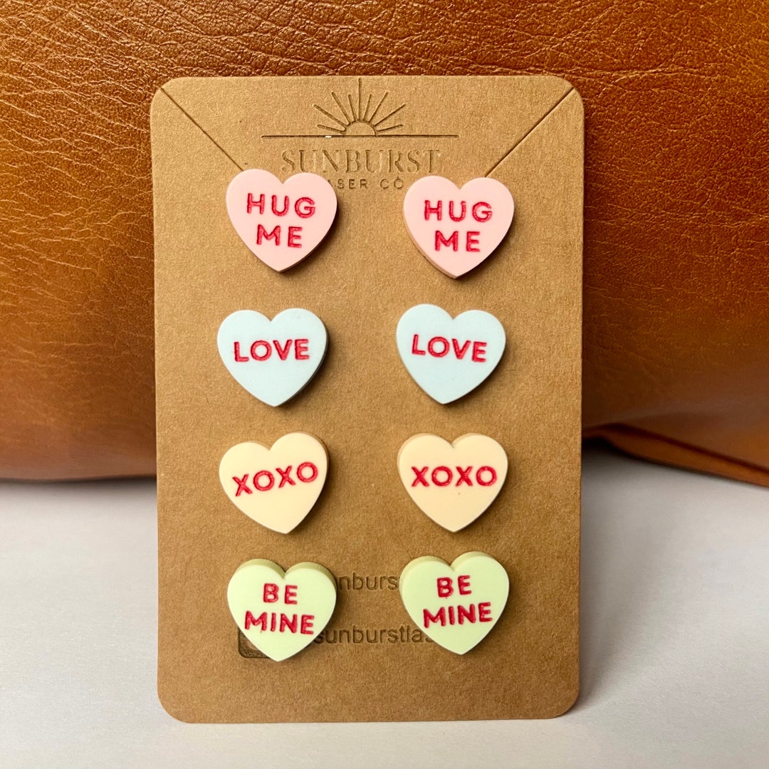 Valentine Heart Candy Earrings Valentine Earrings Candy Heart Jewelry