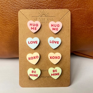 Valentine Heart Candy Earrings | Valentine Earrings | Candy Heart Jewelry | Conversation Hearts | Be Mine Earrings | Valentine’s Jewelry