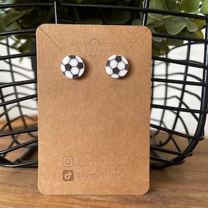 Soccer Ball Earrings | Soccer Ball Studs | Soccer Accessories | Soccer Earrings for Women | Soccer Jewelry | Soccer Lover