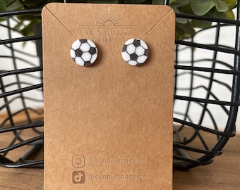 Soccer Ball Earrings | Soccer Ball Studs | Soccer Accessories | Soccer Earrings for Women | Soccer Jewelry | Soccer Lover