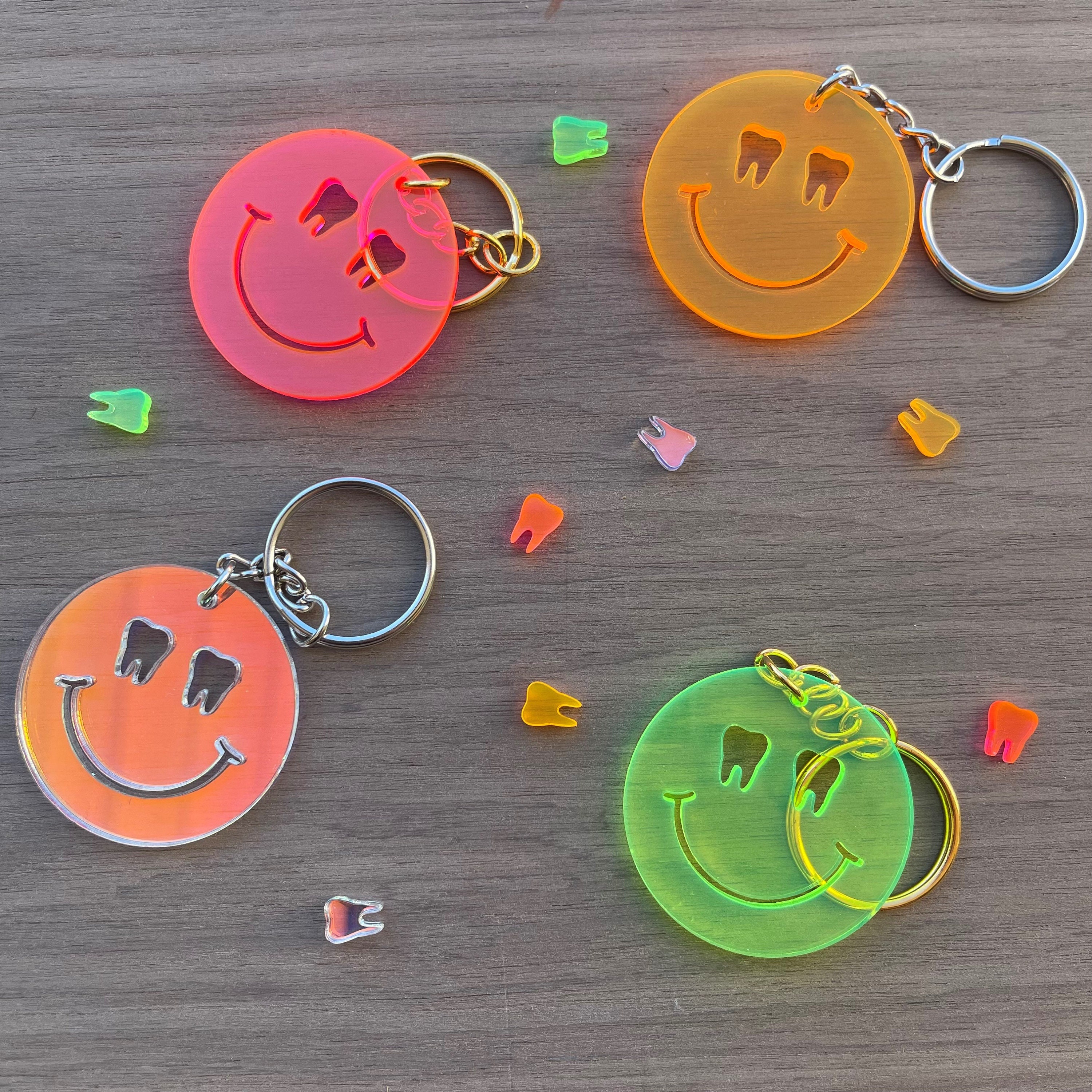 Dental Keychain/tooth Keychain/smiley Face Keychain/dental Etsy