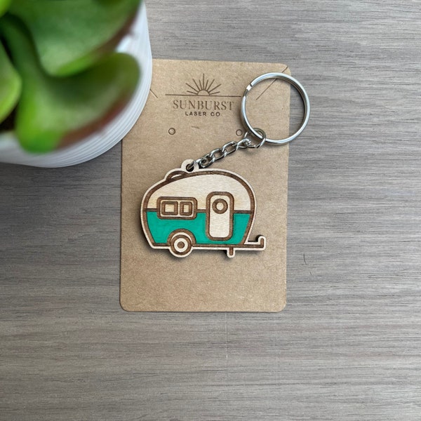 Personalized Camping Keychain Etsy