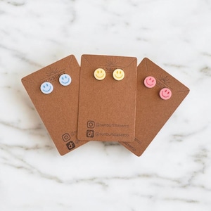 Smiley Face Stud Earrings – Colorful Acrylic Happy Face Earrings, Cute Y2K Summer Jewelry, Hypoallergenic Posts