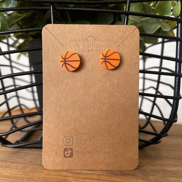 Basketball Earrings | Basketball Studs | Basketball Accessories | Basketball Earrings for Women | Basketball Jewelry | Basketball Lover