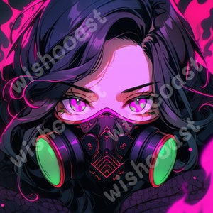 Adopt a Character | Anime Style | Female with Mask | Portrait | Original Character | OC